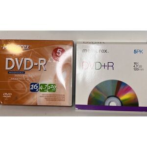 Memorex 5PK (sealed) + 4 Single DVD-R Media 8X, 4.7GB, 120min (32025594) 9 Total